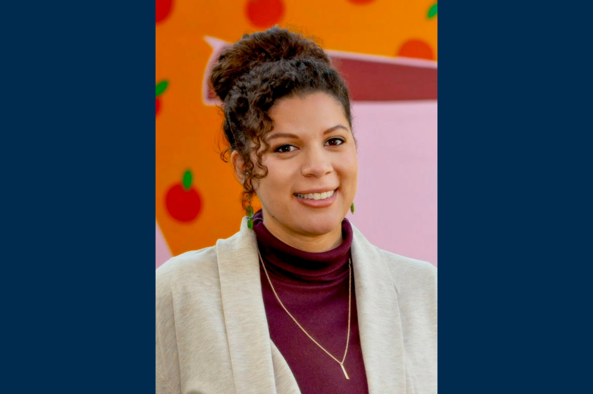 Portrait of woman in front of bright background